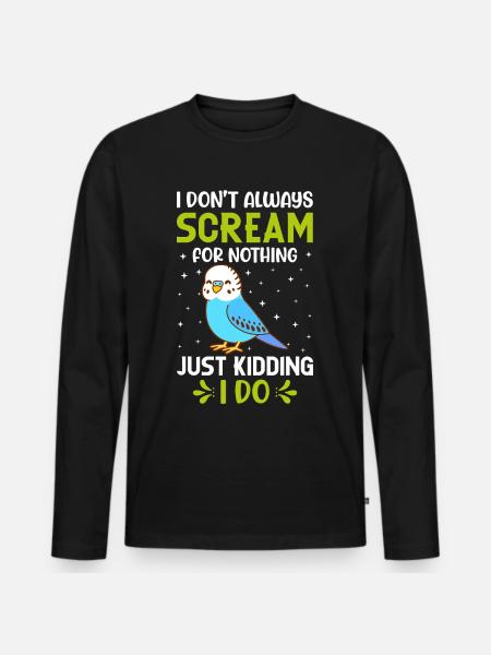 Budgerigar, Feathered Friend, Bird Watching - Men's Premium Organic Long Sleeve Shirt - black
