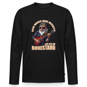 Rentner 2024 Ich muss gar nichts, tolles Ruhestand - Männer Premium Bio Langarmshirt - Schwarz - Vorne - Nico (187cm)