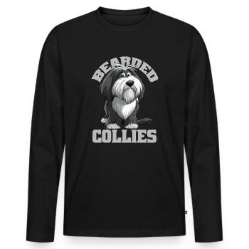 Bearded Collie Gift Dog Master Mistress - Men's Premium Organic Long Sleeve Shirt - black - Front - Nico (187cm)