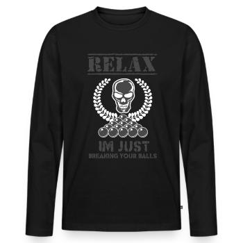 Billiards Billiards Player Billiard Ball Pool - Men's Premium Organic Long Sleeve Shirt - black - Front - Nico (187cm)