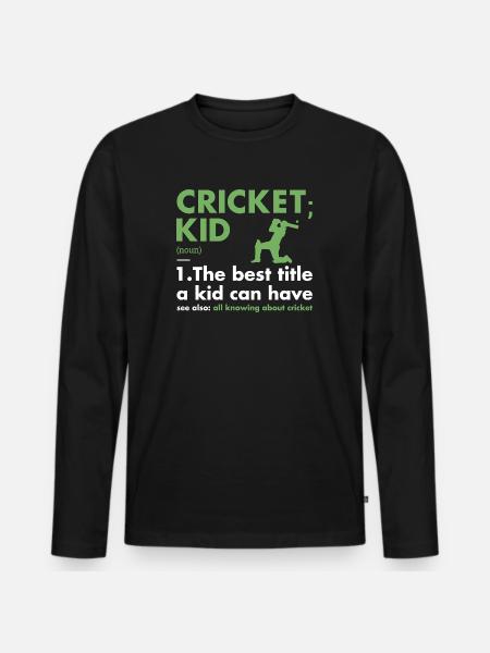Sport Kid Definition Cricket - Men's Premium Organic Long Sleeve Shirt - black
