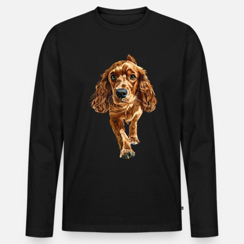 Cocker Spaniel - Männer Premium Bio Langarmshirt - Schwarz