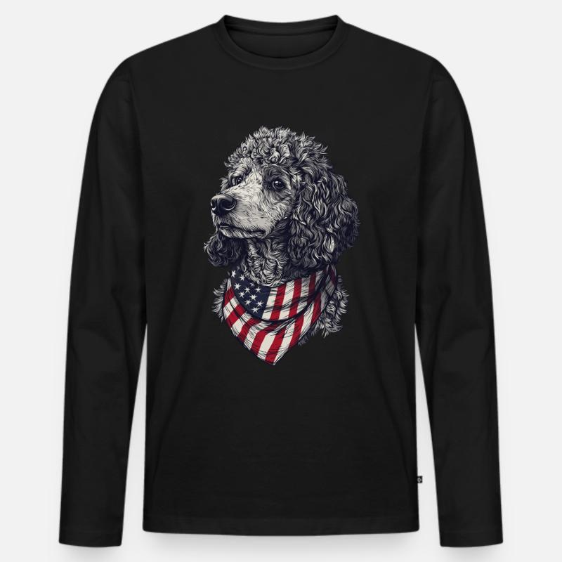 Pudel - Männer Premium Bio Langarmshirt - Schwarz