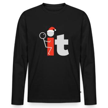 Ugly Christmas Fu .. it - T-shirt manches longues Premium bio Homme - noir - Devant - Nico (187cm)