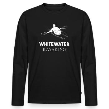 Whitewater Kayaking - Men's Premium Organic Long Sleeve Shirt - black - Front - Nico (187cm)