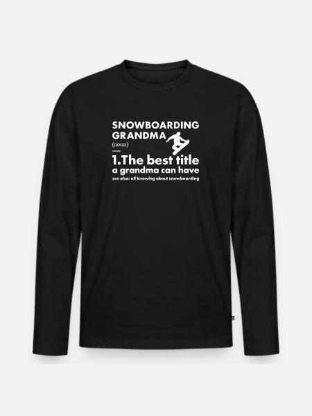 Sport Grandma Snowboarding - Men's Premium Organic Long Sleeve Shirt - black