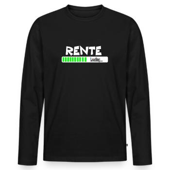 RENTE IS LOADING! Ruhestand Geschenkidee - Männer Premium Bio Langarmshirt - Schwarz - Vorne - Nico (187cm)