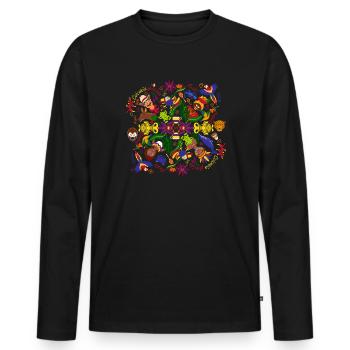 Colombia, charming land full of cheerful people - Men's Premium Organic Long Sleeve Shirt - black - Front - Nico (187cm)