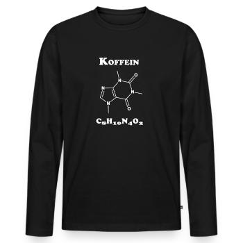Caffeine molecule coffee chemistry nerd science - Men's Premium Organic Long Sleeve Shirt - black - Front - Nico (187cm)