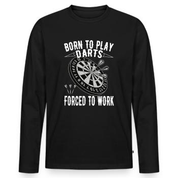 Né pour jouer aux fléchettes - T-shirt manches longues Premium bio Homme - noir - Devant - Nico (187cm)