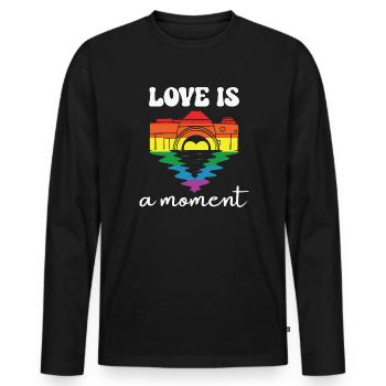 LBGT Flag Gay Pride Human Vintage Rainbow - Männer Premium Bio Langarmshirt - Schwarz - Vorne - Nico (187cm)