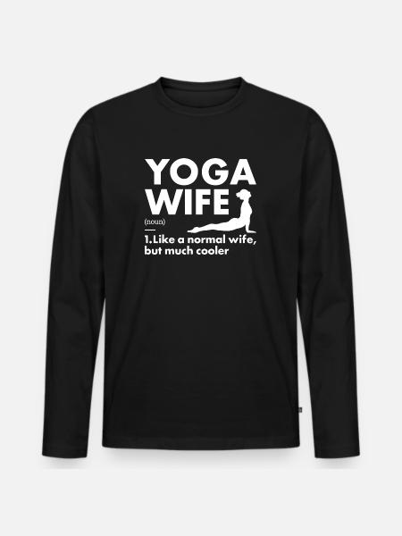 Yogi Wife Definition Yoga - Men's Premium Organic Long Sleeve Shirt - black