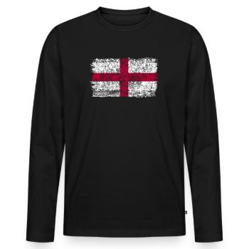 Drapeau anglais Angleterre drapeau anglais - T-shirt manches longues Premium bio Homme - noir - Devant - Nico (187cm)