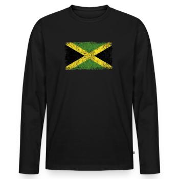 Drapeau jamaïcain Jamaïque Drapeau jamaïcain - T-shirt manches longues Premium bio Homme - noir - Devant - Nico (187cm)