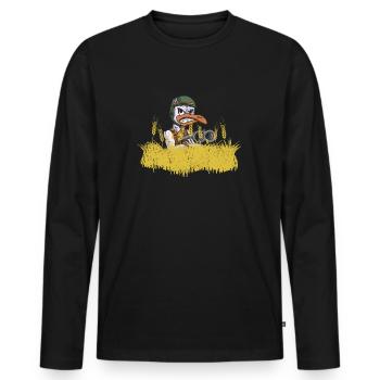 Geese Hunter Goose Hunting - Männer Premium Bio Langarmshirt - Schwarz - Vorne - Nico (187cm)