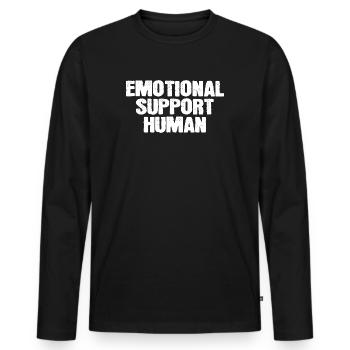 Emotional Support Human - Männer Premium Bio Langarmshirt - Schwarz - Vorne - Nico (187cm)