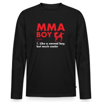 Sport Boy Definition MMA - Männer Premium Bio Langarmshirt - Schwarz - Vorne - Nico (187cm)