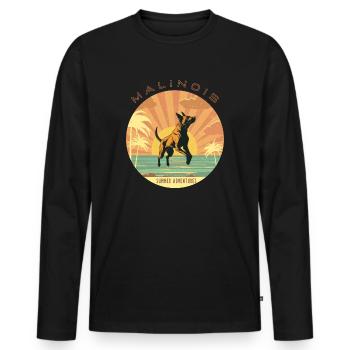 Berger Belge - Été - T-shirt manches longues Premium bio Homme - noir - Devant - Nico (187cm)