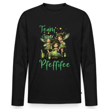 Team Pfeffifee Pfefferminz Likör Saufen JGA - Männer Premium Bio Langarmshirt - Schwarz - Vorne - Nico (187cm)