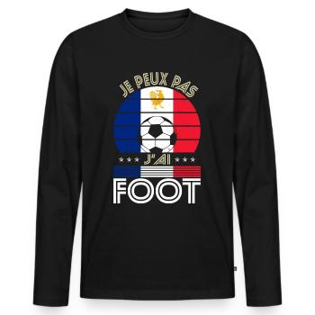 Football Gift Idea I Can't I Have Foot France - Men's Premium Organic Long Sleeve Shirt - black - Front - Nico (187cm)