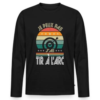I Can't I Have Archery - Archer Gift Idea - Men's Premium Organic Long Sleeve Shirt - black - Front - Nico (187cm)
