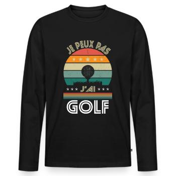 I Can't I Have Golf - Golfer Geschenkidee - Männer Premium Bio Langarmshirt - Schwarz - Vorne - Nico (187cm)