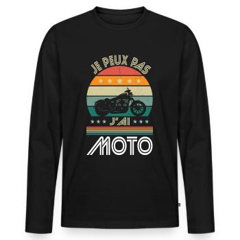 I Can't I Have Motorcycle - Biker Gift Idea - Men's Premium Organic Long Sleeve Shirt - black - Front - Nico (187cm)