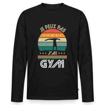 I Can't I Have Gym - Turner-Geschenkidee - Männer Premium Bio Langarmshirt - Schwarz - Vorne - Nico (187cm)