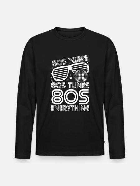 80s Vibes Melodies Everything - Men's Premium Organic Long Sleeve Shirt - black