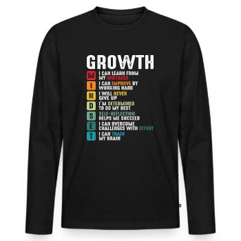 Growth Mindset Positive School Classroom Teacher - Men's Premium Organic Long Sleeve Shirt - black - Front - Nico (187cm)
