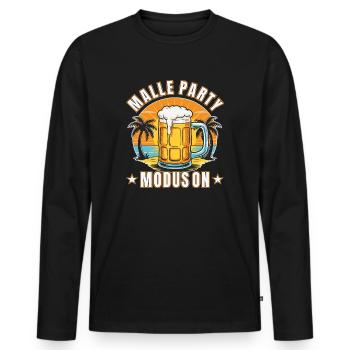 Malle Party Modus On Mallorca Sommer Party Männer - Männer Premium Bio Langarmshirt - Schwarz - Vorne - Nico (187cm)