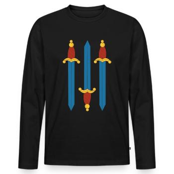 Triss chbada - Männer Premium Bio Langarmshirt - Schwarz - Vorne - Nico (187cm)