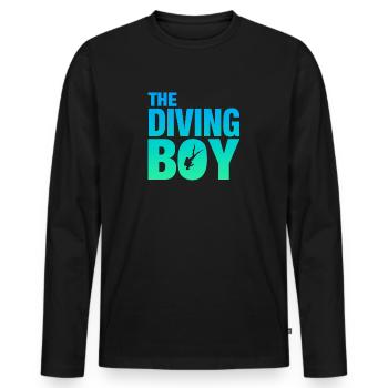 The Diving Boy, Tauchen, Diving - Männer Premium Bio Langarmshirt - Schwarz - Vorne - Nico (187cm)
