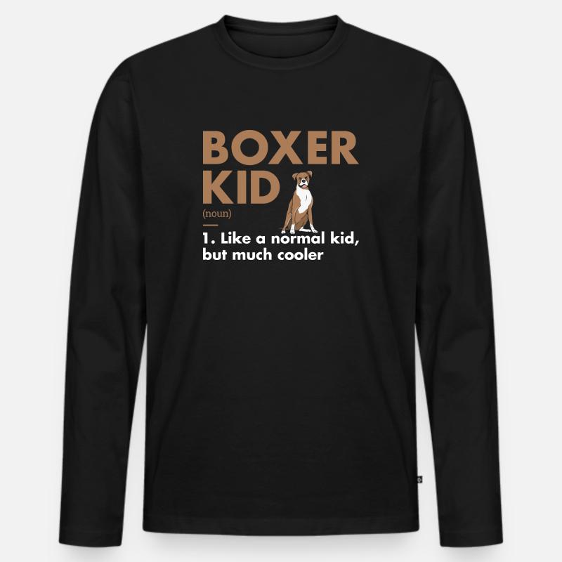 Boxer Kid Definition - Männer Premium Bio Langarmshirt - Schwarz