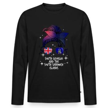 Géorgie du Sud et les îles Sandwich du Sud - T-shirt manches longues Premium bio Homme - noir - Devant - Nico (187cm)