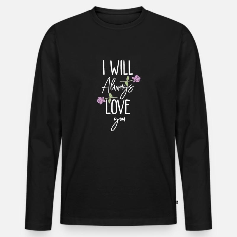 romantischer Liebesbeweis - Männer Premium Bio Langarmshirt - Schwarz