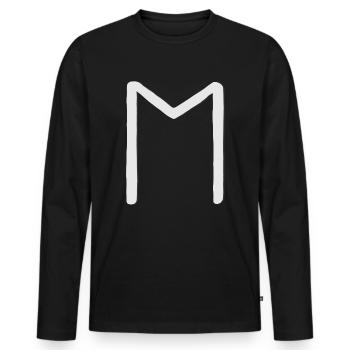 Futhark Runic Alphabet Ehwaz - Men's Premium Organic Long Sleeve Shirt - black - Front - Nico (187cm)