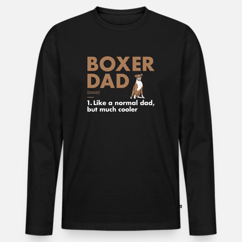 Boxer Dad Definition - Männer Premium Bio Langarmshirt - Schwarz