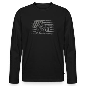 Pilote ATV USA Design Quad Quad Quad Bike Quad Bike - T-shirt manches longues Premium bio Homme - noir - Devant - Nico (187cm)