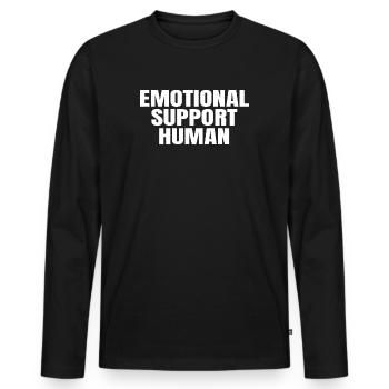 Emotional Support Human - Männer Premium Bio Langarmshirt - Schwarz - Vorne - Nico (187cm)