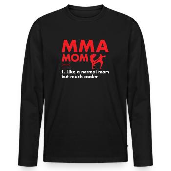 Sport Mom Definition MMA - Männer Premium Bio Langarmshirt - Schwarz - Vorne - Nico (187cm)