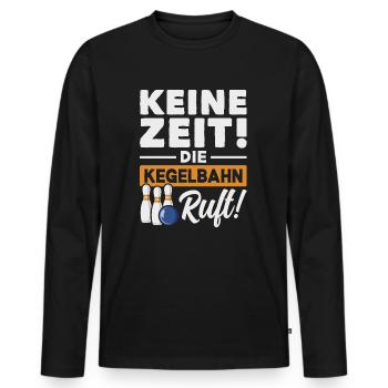 Kegeln Kegler Kegel Kegelbahn Kegeltour - Männer Premium Bio Langarmshirt - Schwarz - Vorne - Nico (187cm)