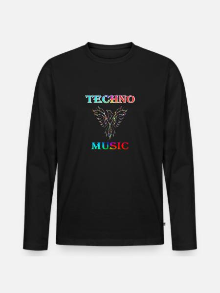 Techno Music - Men's Premium Organic Long Sleeve Shirt - black