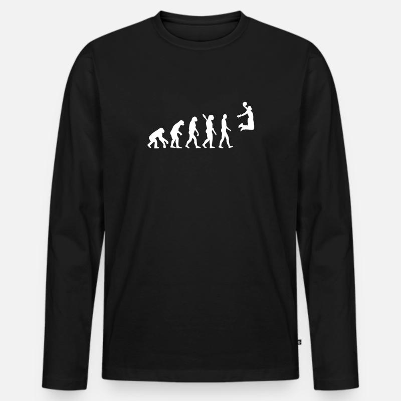 Basketball Evolution - Männer Premium Bio Langarmshirt - Schwarz
