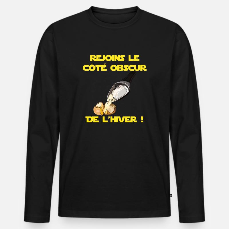 Logo Raclette - Männer Premium Bio Langarmshirt - Schwarz