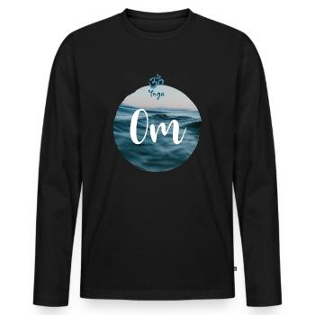 Yoga om - Männer Premium Bio Langarmshirt - Schwarz - Vorne - Nico (187cm)