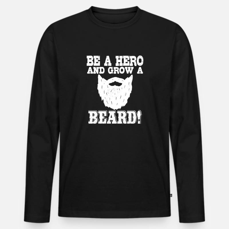Cooler Bart Spruch - Männer Premium Bio Langarmshirt - Schwarz