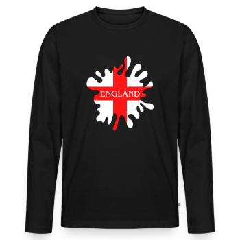 Drapeau anglais de Saint-Georges - T-shirt manches longues Premium bio Homme - noir - Devant - Nico (187cm)