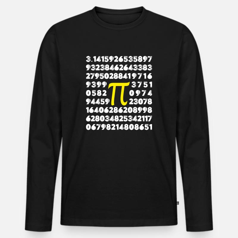 pi - Männer Premium Bio Langarmshirt - Schwarz