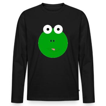 Grenouille grenouille crapaud drôle cadeau funny drôle - T-shirt manches longues Premium bio Homme - noir - Devant - Nico (187cm)